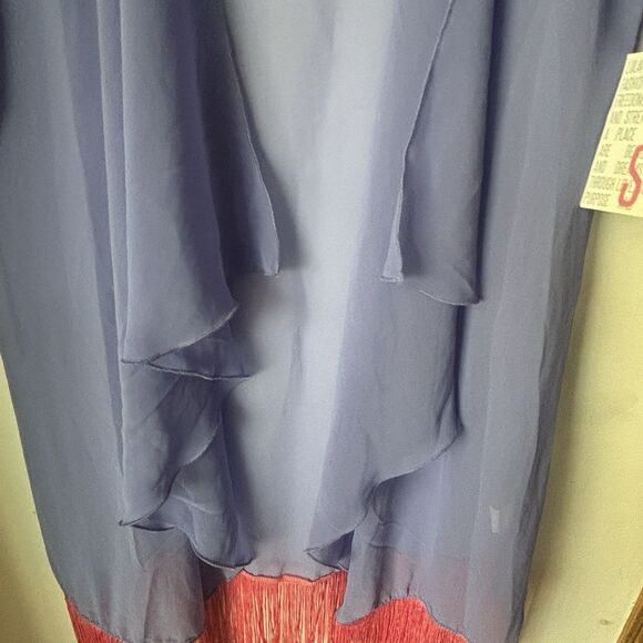 LuLaRoe NWT Monroe Sm Kimono Solid Lavender W/Salmon Friend Women Sheer Cover Up - Picture 8 of 12